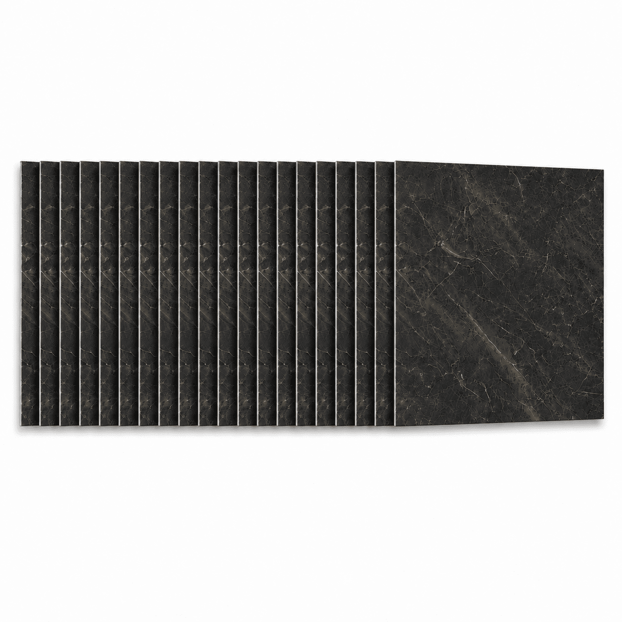Peel and Stick PVC Vinyl Flooring 20-Pack 24x24 Inch, Self-Adhesive Floor Tiles and Waterproof Flooring for Home Kitchen Bathroom, Black Marble Pattern