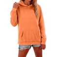 thumbnail image 5 of Garbnen Womans Hoodie Fleece Lined Long Sleeve Pullover Shirts for Women Oversized Fall Winter Warm Trendy Sweatshirt for Women with Pocket Orange M, 5 of 7