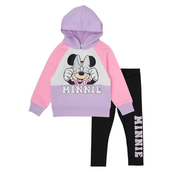Disney Minnie Mouse Girls’ Fleece Hoodie and Legging Set, 2-Piece Outfit (Pink, 3T)