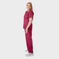 thumbnail image 4 of SPECTRUM UNIFORMS Scrub Tops Medical Unisex V-Neck Yoga Soft Fabric Medical Professionals Hospital and Lab Workwear Nurse Top Wine, 4 of 5