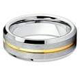 thumbnail image 3 of Silly Kings Jewelry Tungsten Wedding Band Tungsten Carbide Ring 7mm Yellow Gold Tungsten Gray Ring Men and Women Comfort, 3 of 3