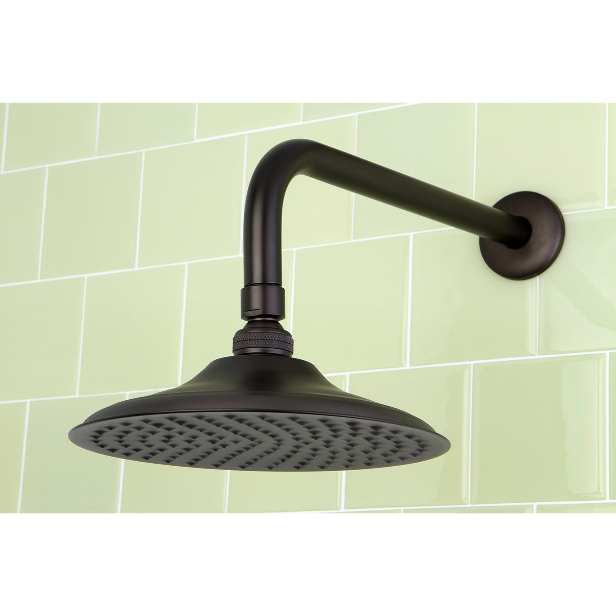 Kingston Brass K135A5CK Victorian 5-1/4-Inch Round Raindrop Brass Shower Head with 12-Inch Shower Arm in Oil Rubbed Bronze