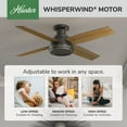thumbnail image 2 of Hunter 52 inch Indoor Ceiling Fan No Light with Remote Control - Modern Ceiling Fan without Light, Low Profile Mount, 4 Blades, For Bedroom, Living Room, or Kitchen - Dempsey 59449, Noble Bronze, 2 of 16