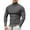 Grey, variant on Men's High Neck Long Sleeve T-Shirt - Solid Color, Slim Fit, Elastic Fabric for Spring/Summer Casual Wear