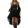 thumbnail image 3 of HAJWOH Women Witch Dresses Halloween Costumes Butterfly Sleeve Mesh Outfit Dress, 3 of 8