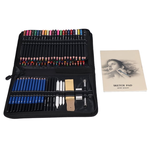 Ensemble de Croquis, 97 Pcs Crayon à Dessin Kit de Crayon à Dessin de Couleur Crayon à Dessin Technologie Avancée