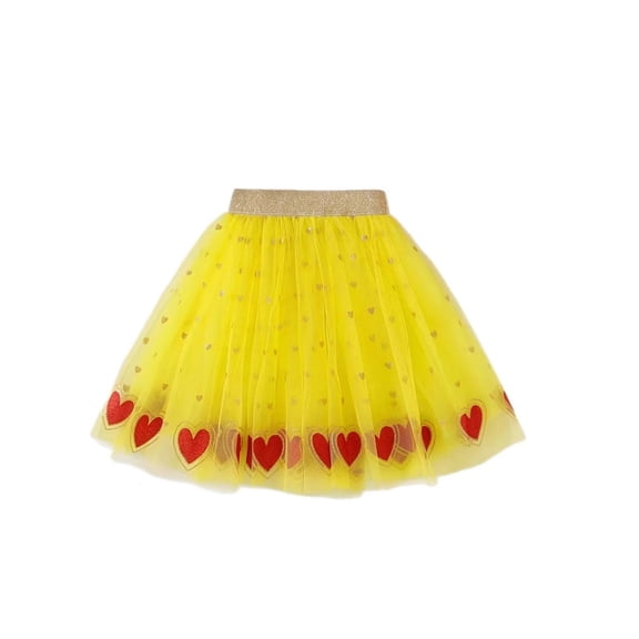 Fgnfyis Girls Skirts Summer Princess Tutu Layered Short Party Dress with Satin Waistband for Toddler Little Stylish Yellow_001 3-8 Years