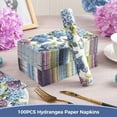 thumbnail image 3 of Caltero 100 PCS Fall Napkins, 3 Ply Disposable Watercolor Hydrangea Floral Paper Napkins,Disposable Guest Hand Towels for Party Supplies, 3 of 8