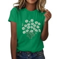 thumbnail image 2 of Jienlioq Hauts d'Été pour Femmes T-shirt Imprimé Col Rond Manches Courtes Vert TG, 2 of 5