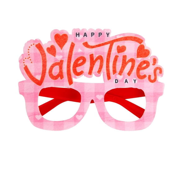 AJGRHE Valentine's Day Heart Shaped Novelty Glasses – Happy Valentine’s Day Eyewear Photo Booth Props Ornaments Favors Pink1
