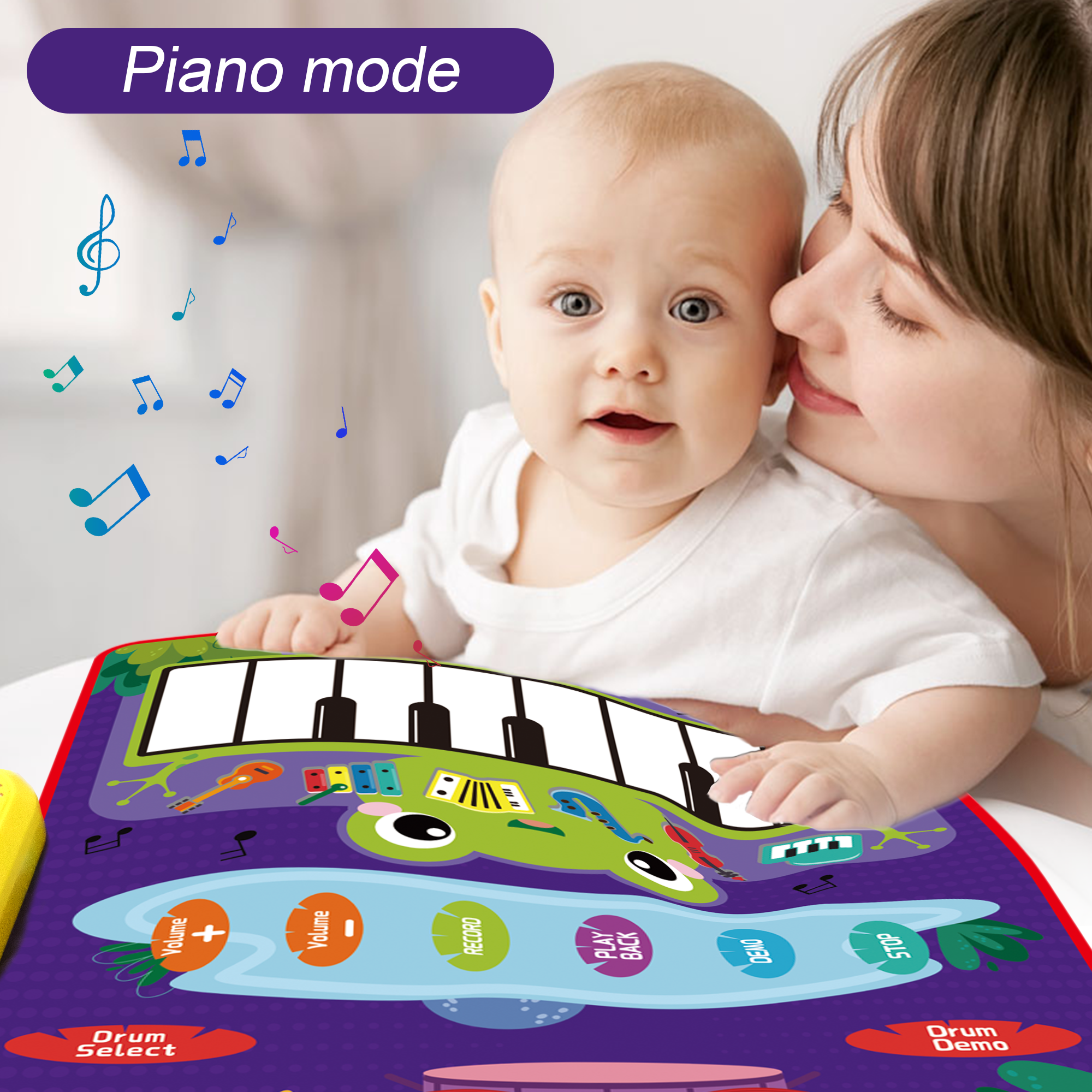 Richgv 2-in-1 Musical Play Mat Piano and Drum Toy photo 6