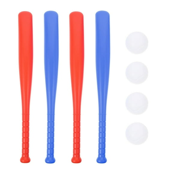 YOPTOP 4 Sets Plastic Baseball Bat Kit with Baseball Toy for Kids Children Outdoor Sports Red Yellow Blue Green Each Set
