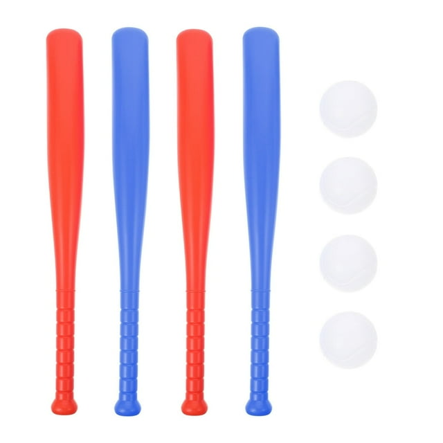 DEBGFS 4 Sets Plastic Baseball Bat Kit with Baseball Toy for Kids Children Outdoor Sports Red Yellow Blue Green Each Set