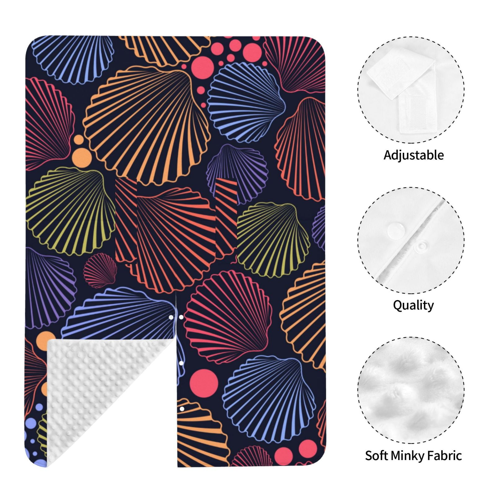 Naloa Colorful Shells Baby Car Seat Cover, Breathable Baby Carrier Cover, Multiuse Baby Carrier Cover & Nursing Breastfeeding Cover