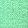 thumbnail image 1 of Ahgly Company Machine Washable Indoor Square Abstract Turquoise Blue Modern Area Rugs, 5' Square, 1 of 4