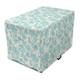thumbnail image 1 of Floral Dog Crate Cover, Print of Oriental Style Detailed Flowers and Motifs Blossoming Naturally, Easy to Use Pet Kennel Cover for Dogs, 35" x 23" x 27", Champagne Pale Blue, by Ambesonne, 1 of 6