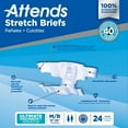 thumbnail image 5 of Attends Stretch Adult Incontinence Disposable Briefs, Medium/Regular 31"-52" Waist with Tab Closure, Ultimate Absorbency, 24ct Bag, 5 of 12