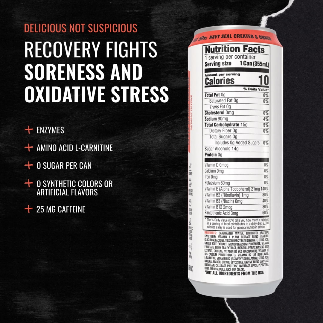 Kill Cliff Recovery Energy Drink- Tasty Blood Orange. Sugar & Gluten Free Drinks with Green Tea, Electrolytes and Natural Caffeine for Clean Energy, Hydration & Recovery. Post or Pre Workout, 12 Pack