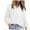 White, variant on Women Leisure Shirts Fashion Solid Color Floral Embroidered Long Selevee Lapel Classic Fit Shirt