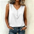 thumbnail image 5 of cocolona Summer Tank Tops for Women V Neck Sleeveless Button Shirts Casual Trendy Solid Color Blouses, 5 of 6