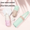 thumbnail image 2 of Fashionable 5-Fold 6-Rib UV Protection Sun & Rain Umbrella with Colorful Adhesive Coating, Small Fresh Chrome-Plated Handle, Compact Portable Design, 90x54cm Open Size, 240g Lightweight - Sea Salt, 2 of 6