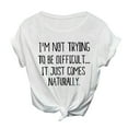 thumbnail image 1 of Gibobby Casual Playera de Manga Corta para Mujer Camiseta Blusas Top O-cuello Corta Mujer Manga Moda Casual Imprimir Blusa de mujer(Blanco,CH), 1 of 4