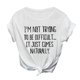 thumbnail image 1 of Gibobby Playera&nbsp;Moda Camiseta de mujer O-cuello Imprimir Top Blusas de moda casual Blusa de mujer de manga corta con letras（Blanco， XL), 1 of 4