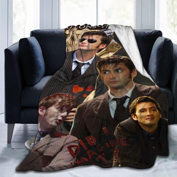 David Tennant Throw Flannel Blanket for Bed Sofa Room Couch Camping Car Soft Air Conditioning Blankets for All Seasons 60"x50"