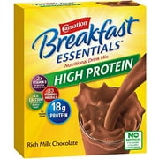 Angle View: Carnation Breakfast Essentials High Protein Powder Drink Mix, Rich Milk Chocolate, 8 Count Per Pack, 10.56 Ounce, Pack Of 6 (Packaging May Vary)
