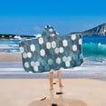 thumbnail image 2 of Yayeee Kids Hooded Towel with Hand Pockets Beach Soft Absorbent Bath Wrap 50 x 23.5 inch, Dark Blue Hexagon Patterns, 2 of 5