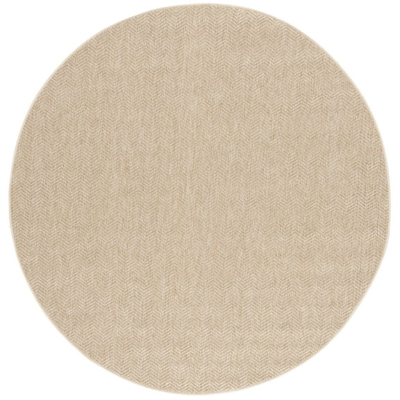 SAFAVIEH Sisal All-Weather Owen Solid Indoor/Outdoor Area Rug, Natural, 6'7" x 6'7" Round