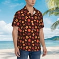 thumbnail image 3 of Yiaed fall Maple leaf Print Hawaiian Shirt for Men Short Sleeve Button Down Shirts Beach Shirts for Men,X-Large, 3 of 7