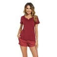 thumbnail image 6 of Zoeecloth Pjs Pajama Set for Women 2 Piece Short Sleeve Pjs Set Lounge Sleepwear Two Piece Shorts Loungewear Set with Pockets S-XXL, 6 of 7