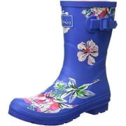 Joules Women's Molly Welly Blue Multi Florals Size 10 Mid Height Rain Boot