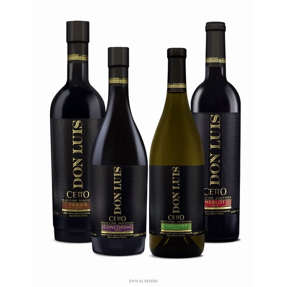 Vino Don Luis 4 botellas de 750ml Terra, Merlot, Viognier, Concordia