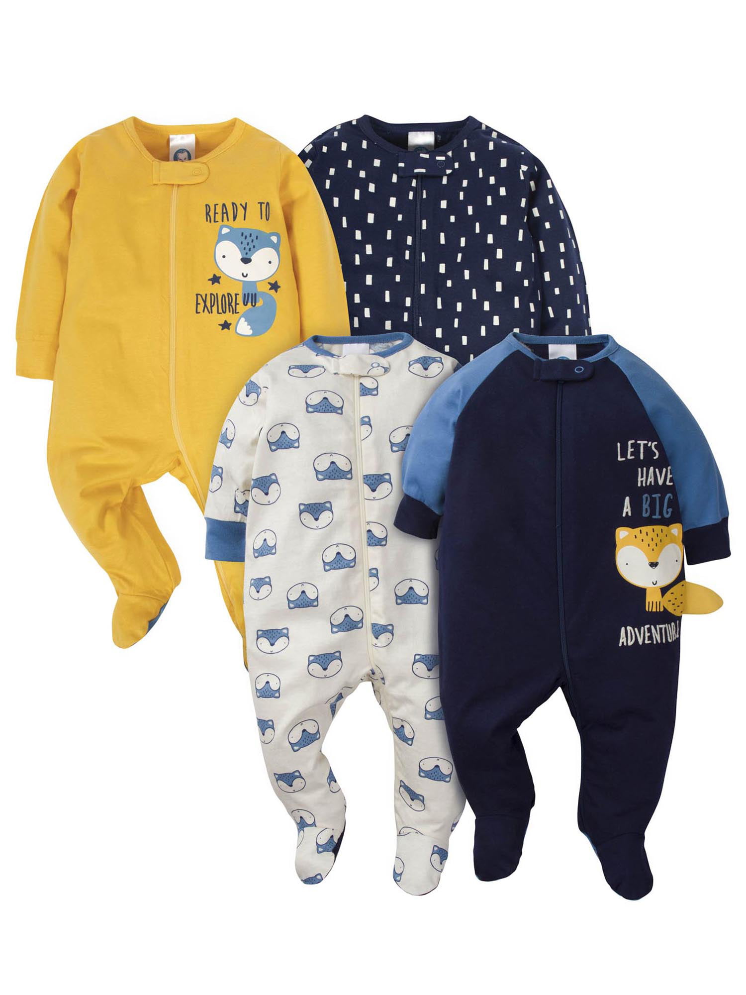 Gerber Baby Boys 4-Pack Footed Pajamas