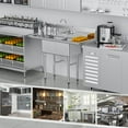 thumbnail image 3 of ROVSUN Commercial Sink, Stainless Steel Sink with 3 Compartment and 2 Sides Drain Rack, 20" x 54" x 43.5" Freestanding Utility Sink, Great for Restaurant Kitchen Laundry Room Garage Sunroom, 3 of 17