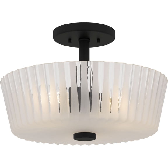 RAY1716MBK Quoizel Lighting Gray - 3 Light Semi-Flush Mount-10.5 Inch Tall and 16 Inch Wide