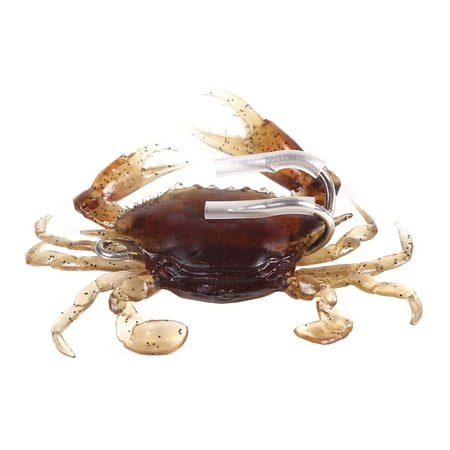BE-TOOL Crab-Shape Fishing Lure Soft Silicone Fishing Baits with Barbed Hooks for Piranhas Blackfish Catfish