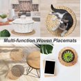 thumbnail image 4 of 6 Pack Natural Water Hyacinth Weave Placemat Round Rattan Tablemats, 4 of 5