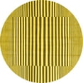 thumbnail image 1 of Ahgly Company Machine Washable Indoor Round Abstract Yellow Contemporary Area Rugs, 4' Round, 1 of 4