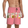 thumbnail image 3 of Rocae Cute Cat for Men's Soft Sleep Pajama Shorts, Waistband and Pockets, 3 of 9