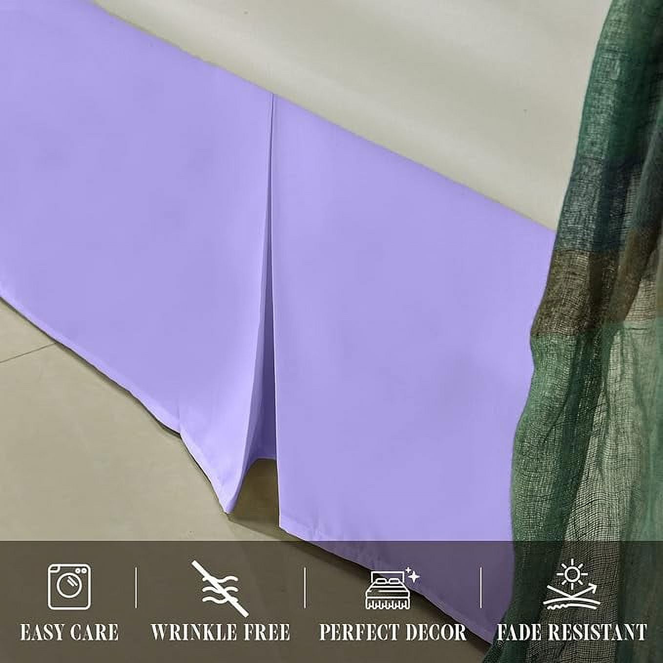 Elegant Comfort 1-Piece Solid Bed Skirt, 1500 Thread Count, Minimalist Design, Easy Care, Wrinkle and Stain Resistant , Full, Joyful Lilac