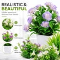 thumbnail image 2 of 4 Pack Small Fake Plants Mini Artificial Faux Plants Indoor with Flowers Spring Decorations for Home Room Farmhouse Desk House Bathroom Decor, 2 of 6