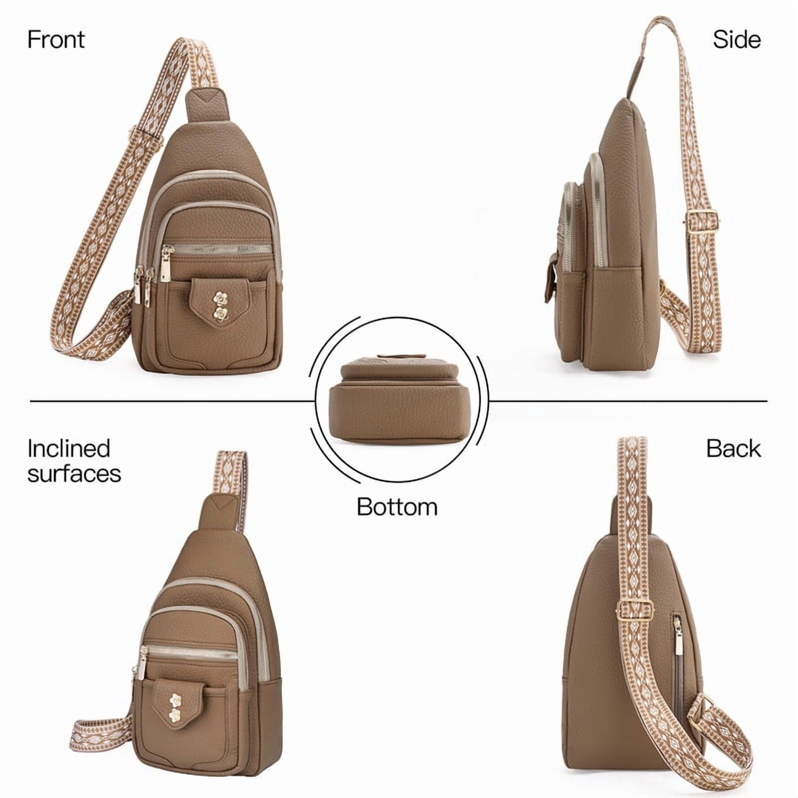 GAEKEAO Sling Bag Crossbody Bags for Women Vegan Leather Fanny Pack Chest Travel Anti Theft Purse Shoulder Bag handbags Gifts