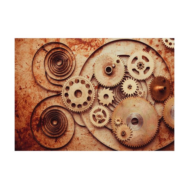 Vintage Jigsaw Puzzle, Mechanical Clocks Details Old Rusty Look