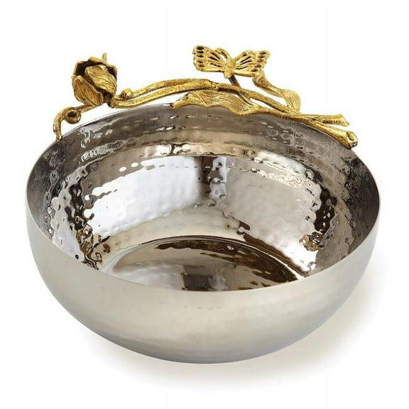 Leeber 70062 6.5 x 2.5 in. Butterfly Serving Bowl, Silver & Gold
