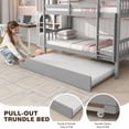 thumbnail image 5 of SESSLIFE Twin Over Twin Bunk Bed with Trundle, Convertible Wood Bunk Bed Frame with Ladder & Safety Guardrail, Separates into 2 Twin Beds, Space-Saving for Kids Bedroom, Guest Room, Gray, 5 of 8