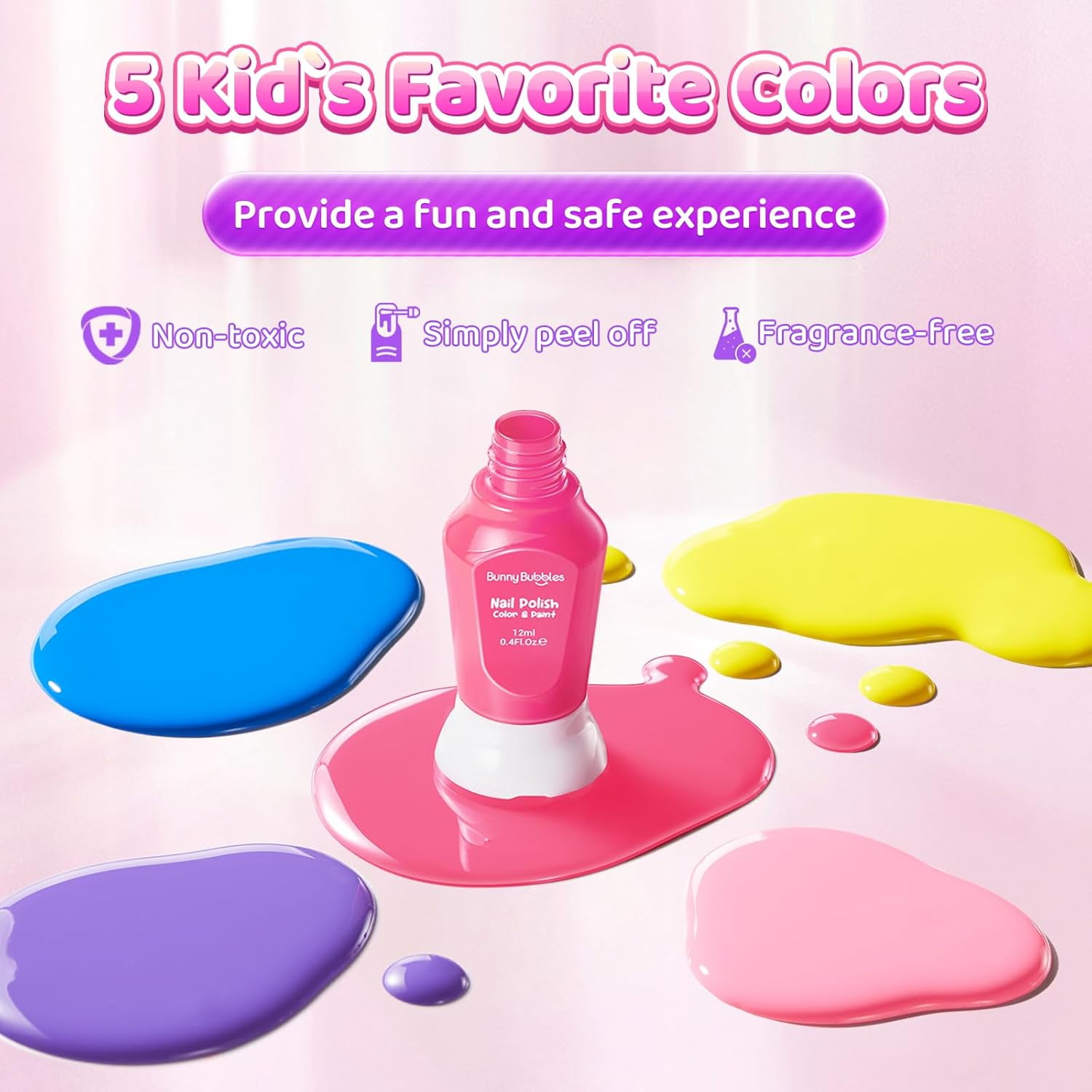 Kids Nail Polish Kit with Nail Dryer, 69PCs Nail Art Makeup Toy Set for Kids, Birthday Presents for 7 8 9 10 11 12 Year Old Kids Party Cosmetic, Nails Pen Manicure Toddler Stuff