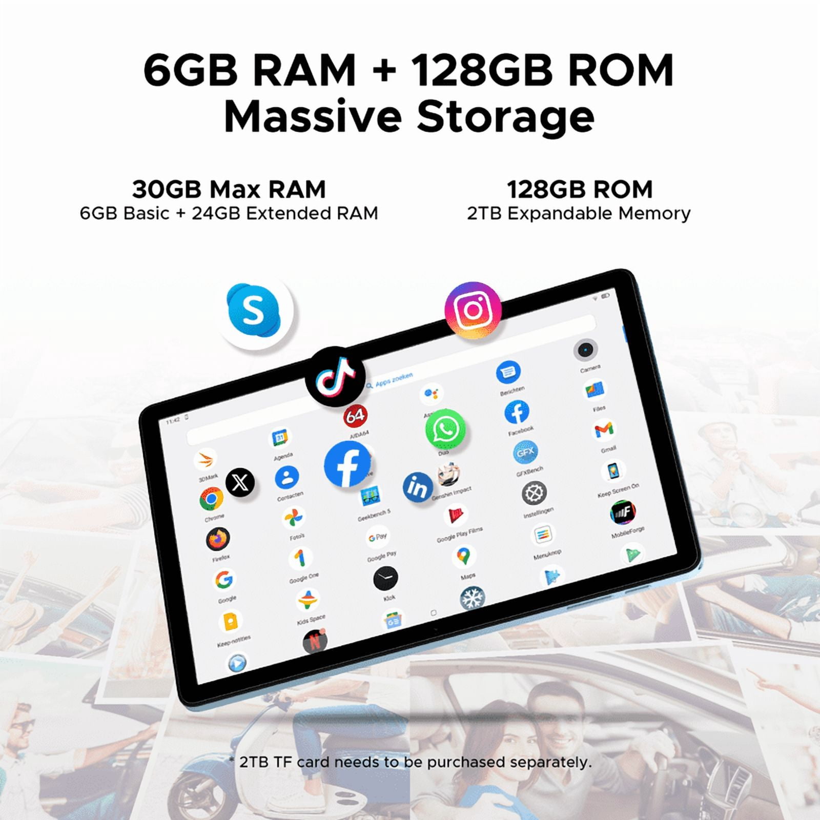 DOOGEE Tab A9 Pro+ Android 16 Tablet with Keyboard & Gemini AI, 2026 New 11inch Tablet, 30GB+128GB/2TB, 8580mAh, 90Hz, 13MP+5MP/Widevine L1/Face ID/WiFi5 Octa-Core Gaming Tablet with Pen, Mouse&Case